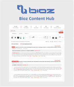 Bioz Content Hub - a screenshot of what the Bioz content hub looks like to users. 