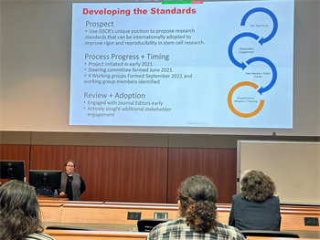 Dr. Tenneille Ludwig presenting the ISSCR Stem Cell Standards to the SCRMC at UW-Madison